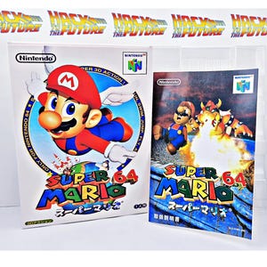 Super Mario 64 N64 Japanese Reproduction Box & Tray | Custom Nintendo 64 Game Box | Retro Game Collector Gift