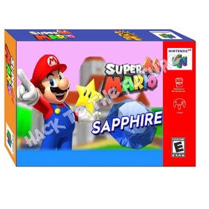 N64  Box and Tray - Super Mario 64 Sapphire Gamer Gift for Men Boyfriend Gift