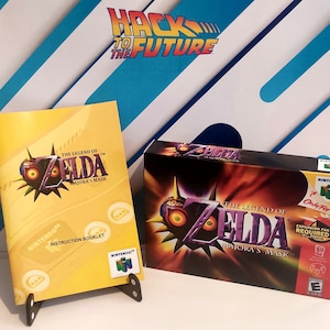 Legend of Zelda Majora&#39;s Mask Box Zelda Majora&#39;s Mask Day Manual N64 Box N64 Manual Zelda Majora&#39;s Mask Day USA Gift for Men Boyfriend Gift