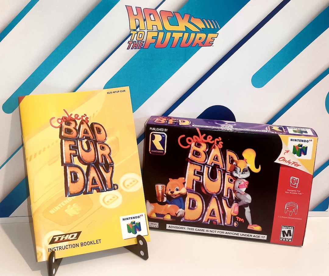 Conker's Bad Fur Day Box Conker's Bad Fur Day Manual N64 Box N64 Manual