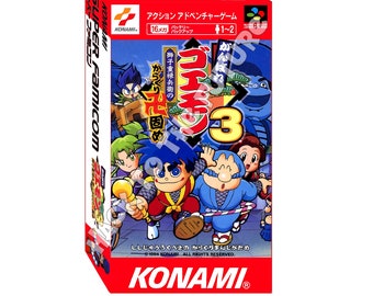 Ganbare Goemon 3 Super Famicom Box and Tray