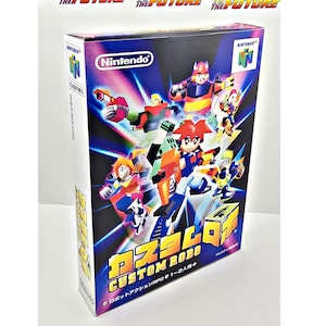 Scatola e vassoio di riproduzione giapponese personalizzata Robo N64 / Scatola di gioco personalizzata Nintendo 64 / Regalo per collezionisti di giochi retrò カスタム ロボ, Hepburn: Kasutamu Robo