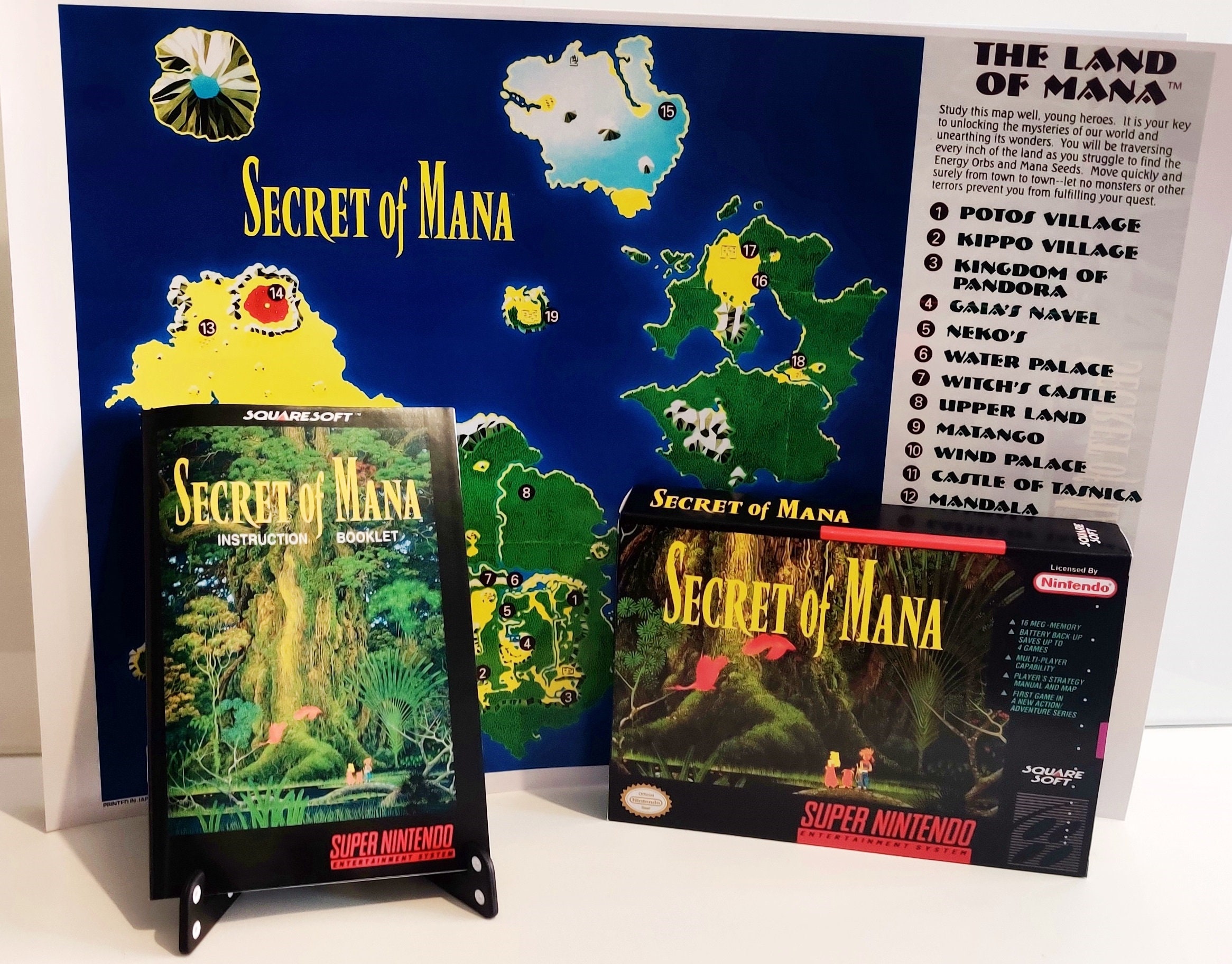 Secret of Mana: SNES Box, Manual & Map - Etsy