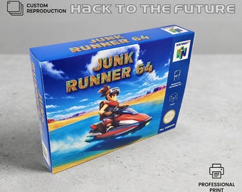 Caixa e bandeja personalizadas de Junk Runner 64 - Presente perfeito para colecionadores e jogadores de N64
