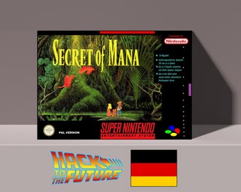 Deutsch Kasten verpackung Secret of Mana SNES Box and Tray Gamer Gift for Men Boyfriend GiftNOE