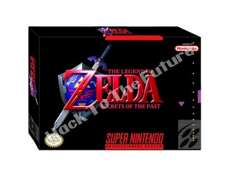 SNES  Box and Tray - The Legend of Zelda Secrets of the Past Gamer Gift for Men Boyfriend Gift