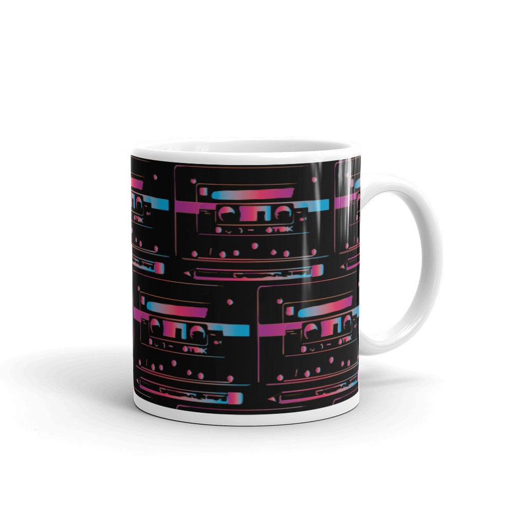 Neon Cassette Tape Mug Retro Vintage Mix Tape 80s Etsy