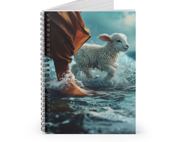 Jesus and Lamb Walking on Water Notebook Christian Faith Journal
