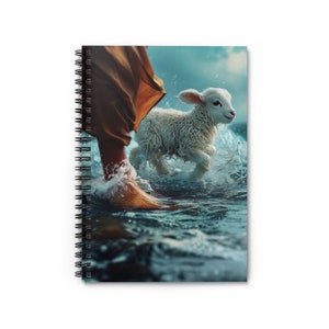 Jesus and Lamb Walking on Water Notebook Christian Faith Journal image 2