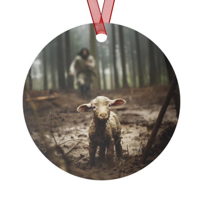 jesus and the lamb

jesus and the lost lamb

he left the 99

tree ornament

christmas ornament

christian christmas gift

faith inspired

christian sticking filler

kevin carden

christian art

christmas keepsake