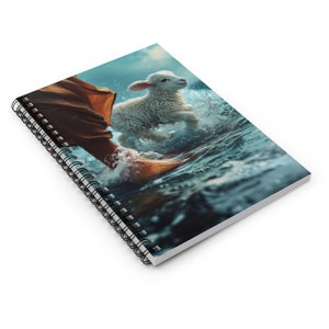 Jesus & Lamb Notebook, Walking on Water, Christian Journal, Christian Gift, Journal, Notebook, hardback notebook, faith based journal, spiralbound notebook, prayer journal, bible journal,