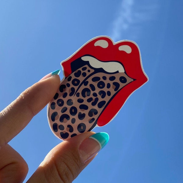 Rolling Stones Leopard Tongue Sticker