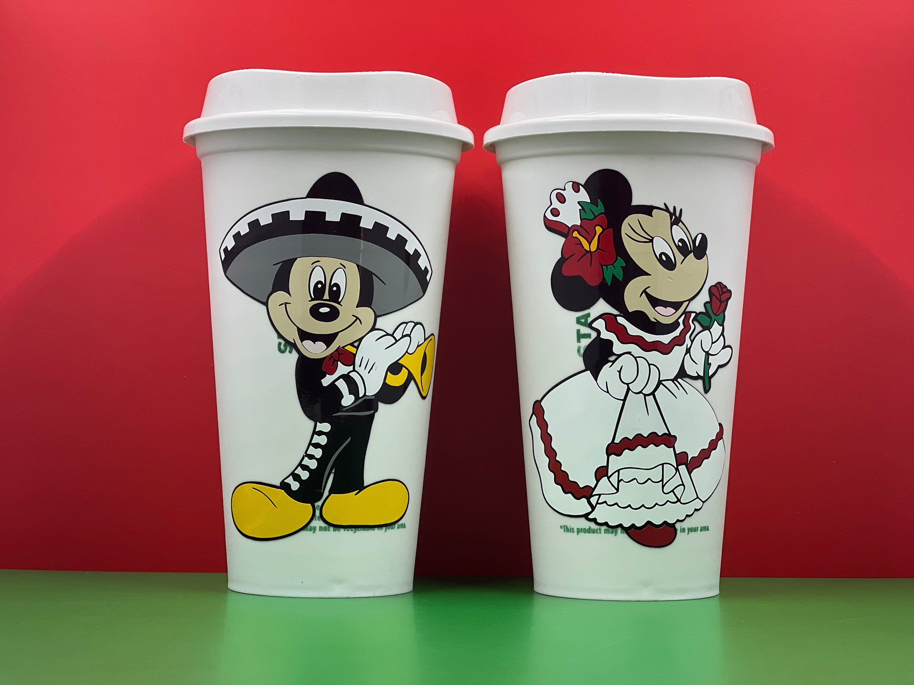 Mickey Mouse Inspired Starbucks Cup, Mickey Faces Starbucks Cup