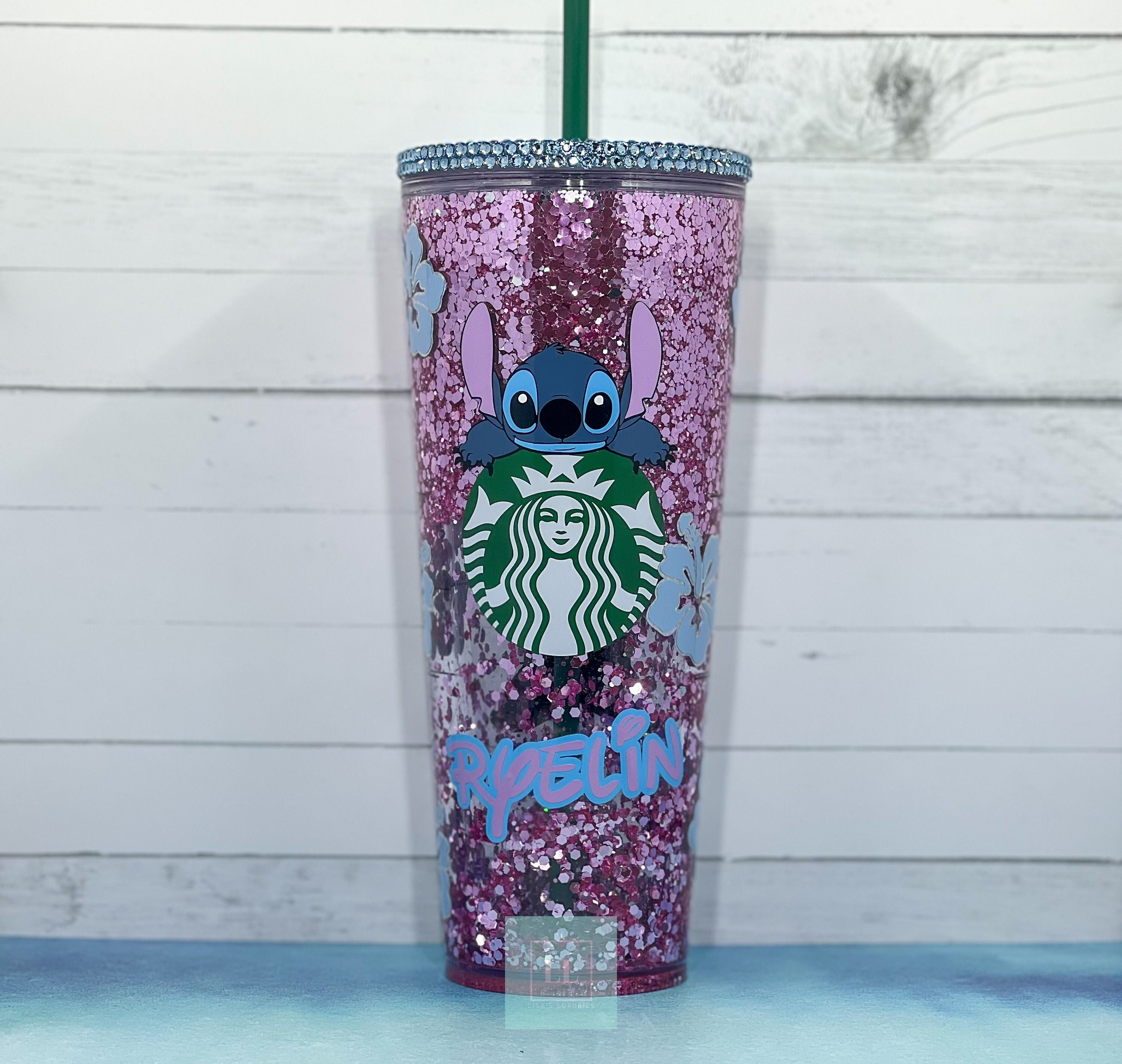 Stitch With Guitar Starbucks Cup SVG - Hibiscus Flower SVG