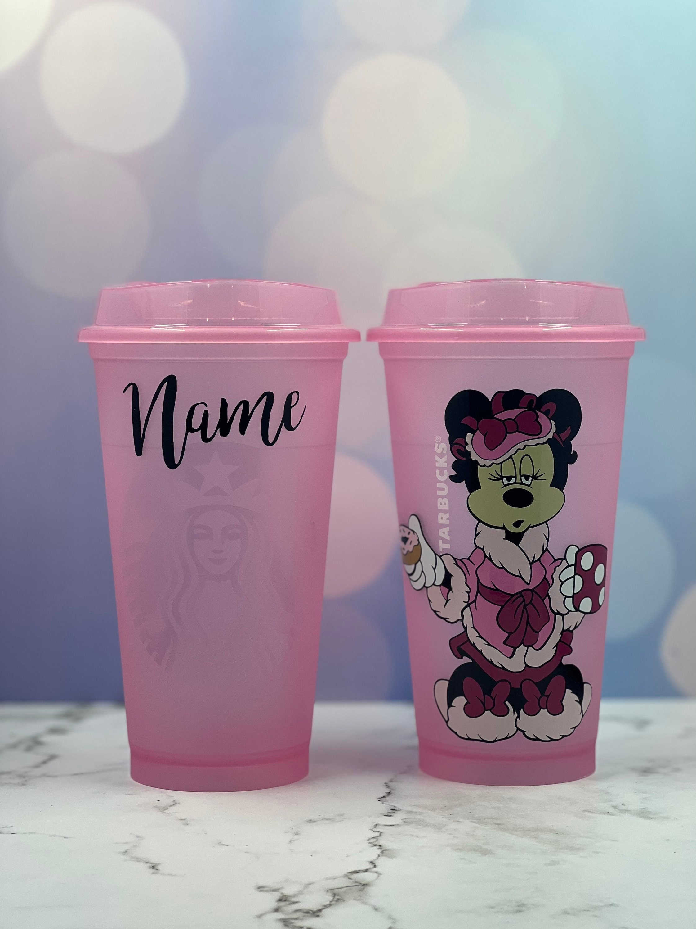 6-Pack Disney Princess 16oz Reusable Sports Tumbler Drink Cups with Lids &  Straws, Pink