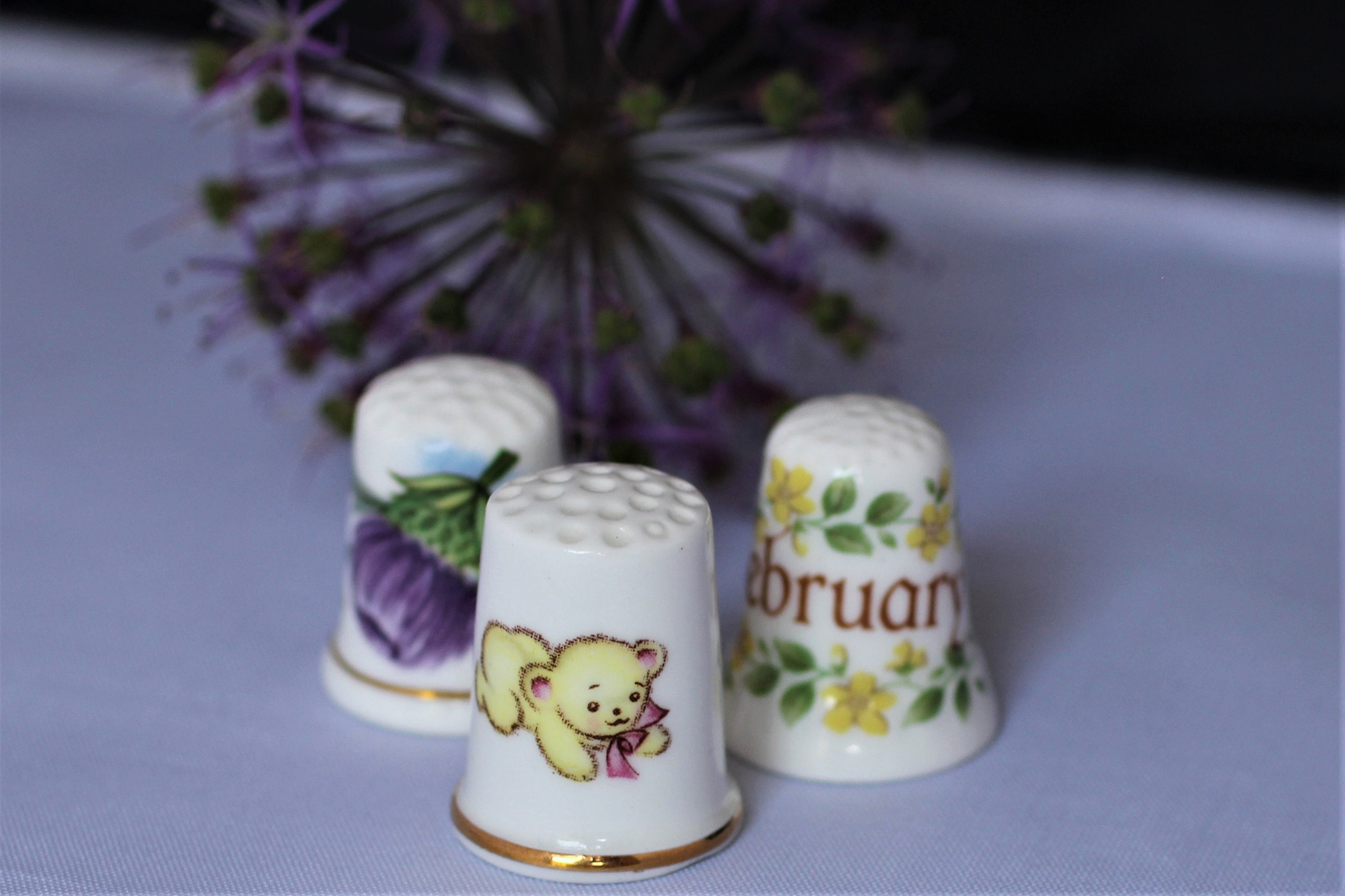 Vintage Fine Bone China Thimbles Etsy