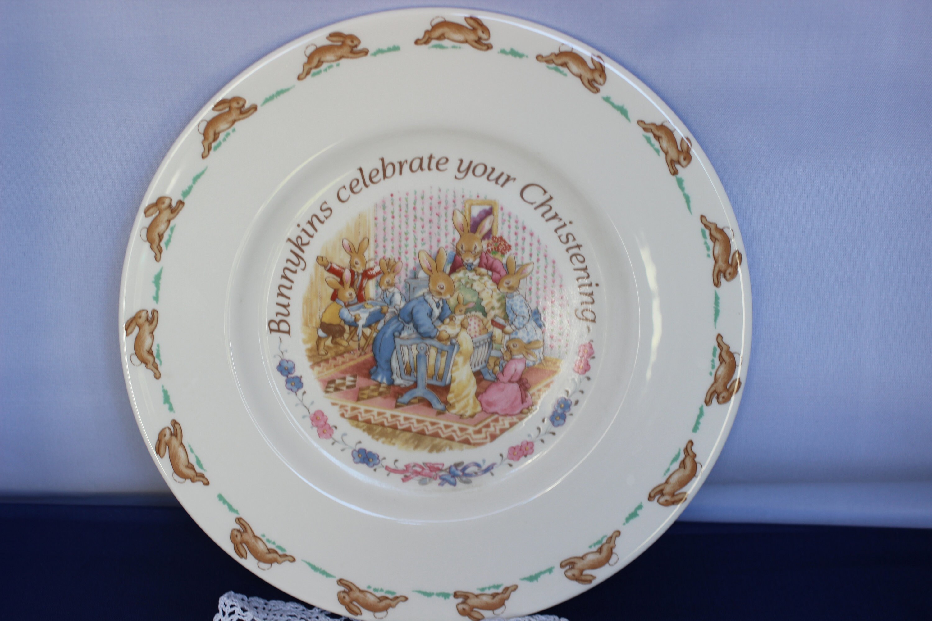 Royal Doulton Bunnykins Christening Plate Etsy