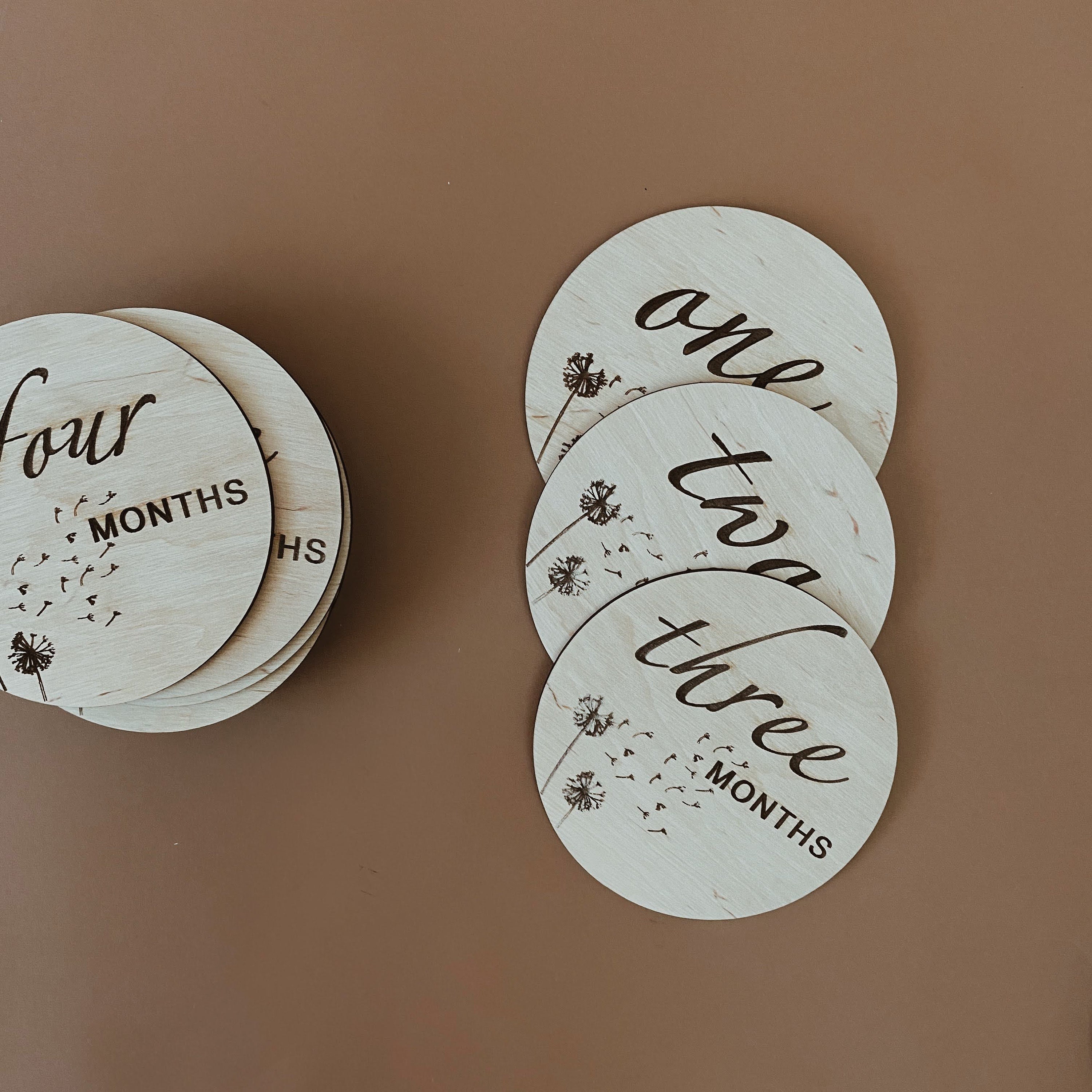 Wooden baby milestone discs set 12 pc baby month blocks Etsy