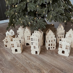 Advent calendar, Christmas countdown calendar in the form of houses, perfect wooden advent calendar for kids, Christmas toddler gift