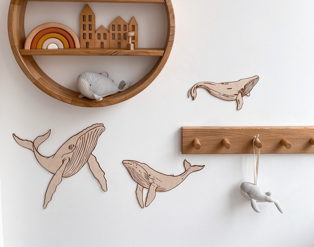 Nursery Decor Wooden Whales,nursery Decor Girl,nursery Decor Boy