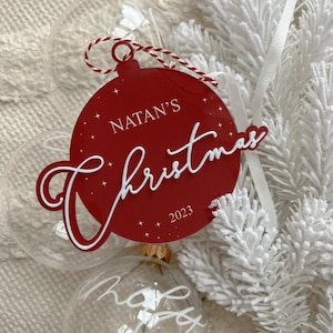 Personalized Acrylic Christmas Tree Ornament – Custom Name