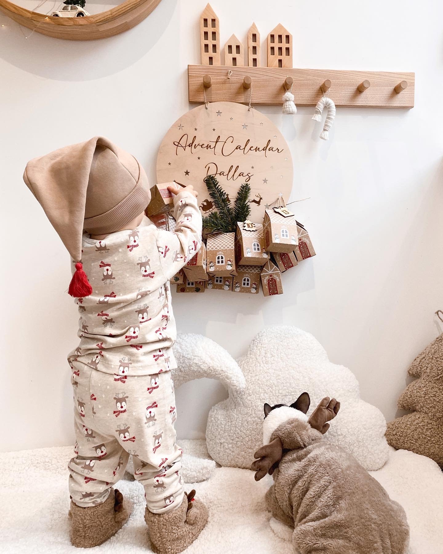 Wooden advent calendar for kids with cardboard boxes, christmas custom countdown advent calendar, holiday decor,personalized christmas gift