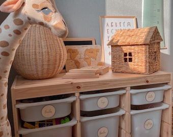 Etichette per l'organizzazione dei giocattoli, etichette Trofast, adesivi Trofast, etichette per l'organizzazione dei giocattoli, decorazioni per la cameretta dei bambini in stile bosco, etichette per contenitori dei giocattoli