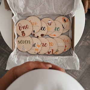 Coffret photo de nouveau-né, cadeau élégant pour maman et bébé, cartes de vœux pour bébé en bois et acrylique, cadeau idéal pour une future maman, carte photo