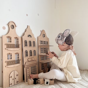 Kinderzimmer Deko Holz Spielpuppenhaus,Baby Junge & Mädchen Geschenk,Mädchen Kinderzimmer Dekor Boho,Babyzimmer Dekor,Puppenhaus Wand Dekor,Holzhaus für Mäuse