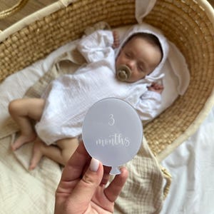Marcadores de hitos mensuales de globos de bebé acrílicos, regalo de mamá esperando, tarjetas de hitos para bebés, regalo de embarazo, regalos de baby shower, accesorios para fotos de bebés