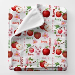 APPLES Personal Custom Name Blanket Gift For Her, Personalized Baby Showergift, Farming Birthday Bestfriend Gift, Mothersday Gift Blanket