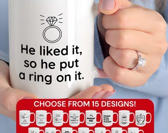 Engagement Presents, Personalized Mr and Mrs Mugs, Custom Newly Engaged Gift, Bride Mug, Fiance Gifts, Marriage Proposal Gift, Wedding Gifts