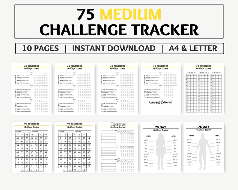 75 Medium Challenge Printable Free