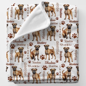 BORDER TERRIER Name Blanket Gift For Mom, Personalized Border Terrier Birthday Gift, Bestfriend Gift, Special Pet Memory Gift For Grandma
