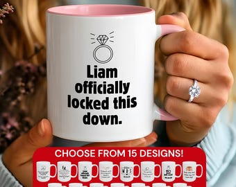 Engagement Presents, Personalized Mr and Mrs Mugs, Custom Newly Engaged Gift, Bride Mug, Fiance Gifts, Marriage Proposal Gift, Wedding Gifts