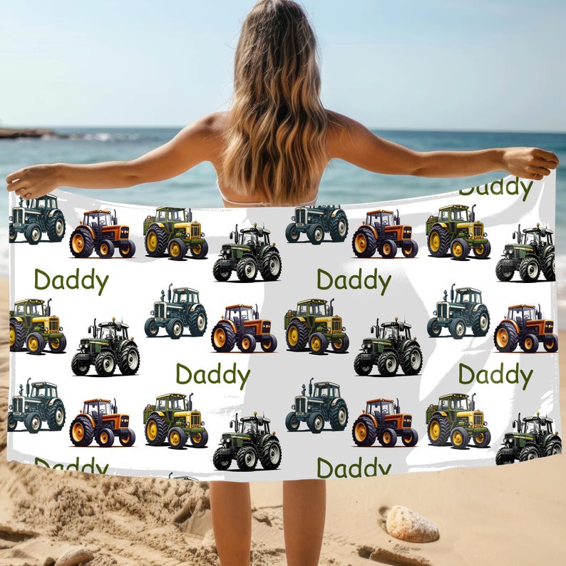 TRACTORS Personal Custom Name Blanket Gift For Dad, Personalized Gift For Teenage Boy, Farm Family Gift, Farming Birthday, Farmhouse Blanket image 7