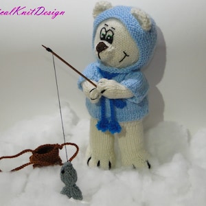 White Bear - knitting patterns soft toys - amigurumi animals -