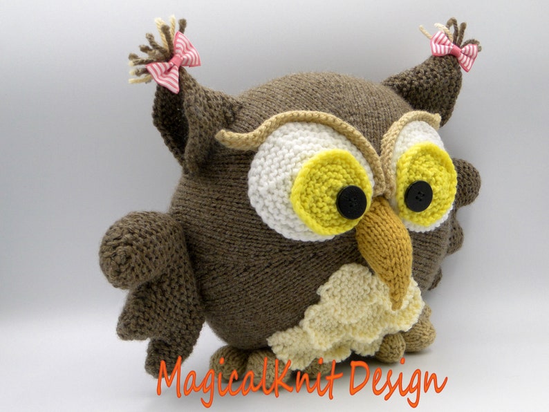 Ollie the Cushion Owl Knitting Pattern Baby Pillow Soft Toys Etsy UK