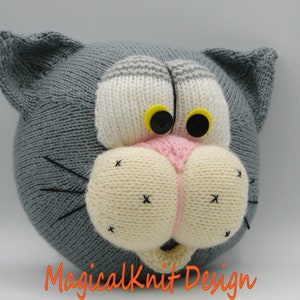 Cushion Tom cat face shaped, home decoration, soft baby toys knitting pattern