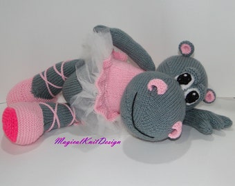 Fifi the hippo dancer soft animals baby toys knitting patterns knit hippopotamus