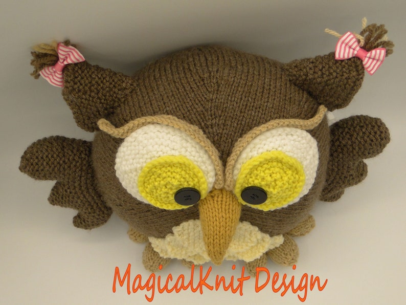 Ollie the Cushion Owl Knitting Pattern Baby Pillow Soft Toys Etsy UK