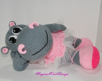 Fifi the hippo dancer soft animals baby toys knitting patterns knit hippopotamus