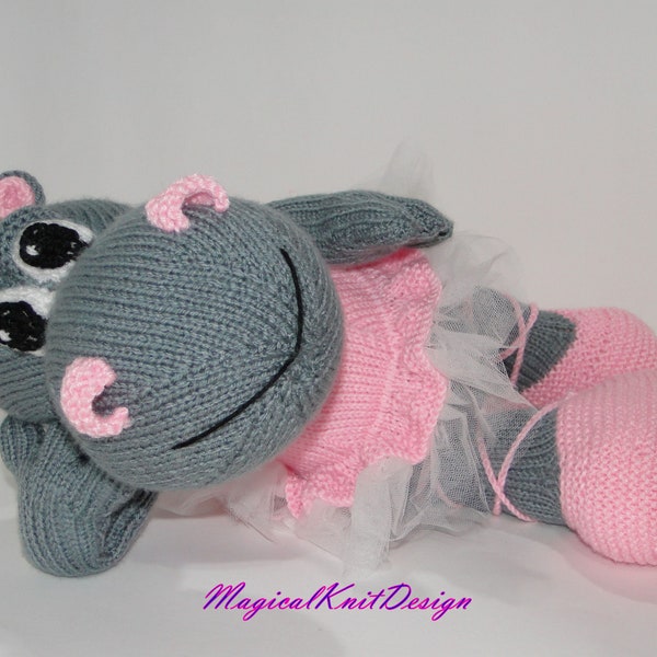 Fifi the hippo dancer soft animals baby toys knitting patterns knit hippopotamus