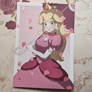Princess Peach Poster Art Print A5