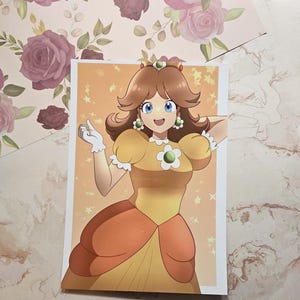 Princess Daisy Poster Art Print A5