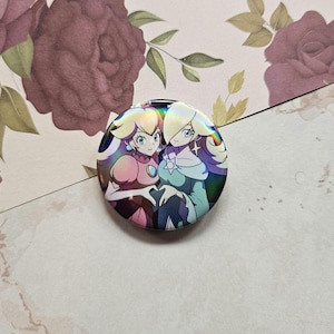 Princess Peach and Princess Rosalina Button Pin