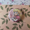 Princess Peach and Mew Pokemon Button Pin product logo