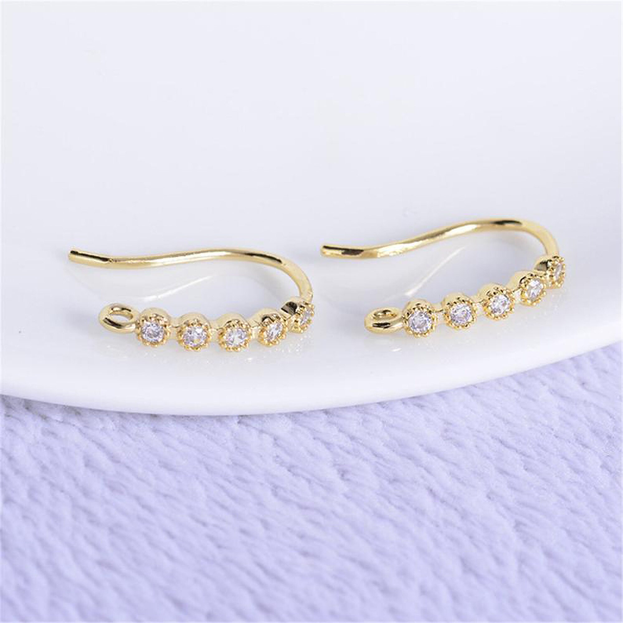 10 pcs Real Gold jewelry charms Plated Earring HookBrass Etsy