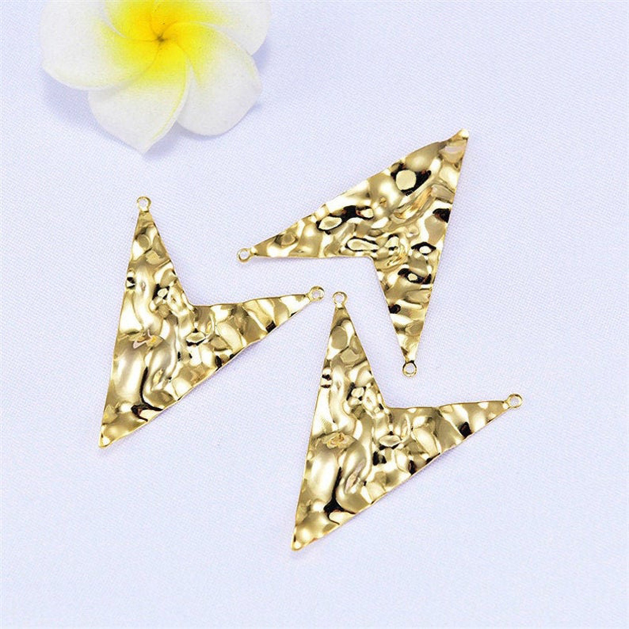 10pcs Real Gold jewelry findings Plated Brass Triangle Shape Etsy