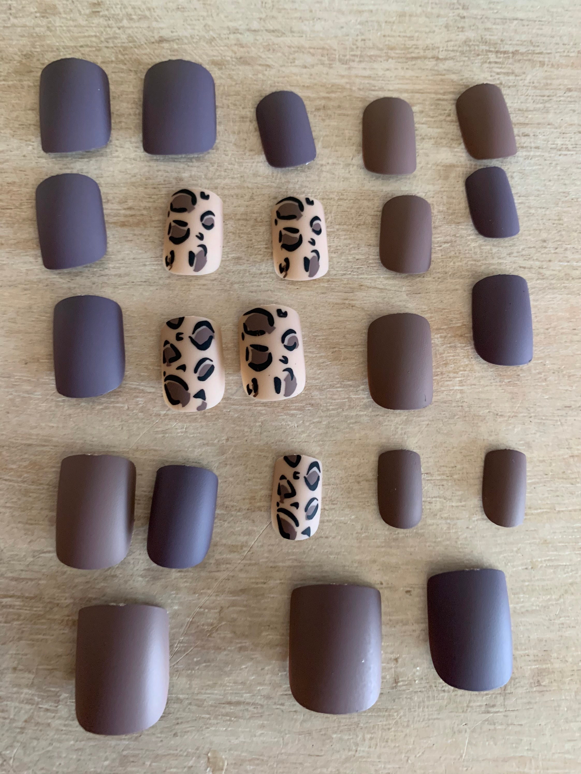 Prensa leopardo en uñas uñas boho uñas acrílicas uñas - Etsy México